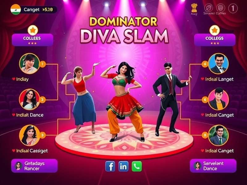 Dominator Dva Slam tournament bracket showing Indian college teams competing